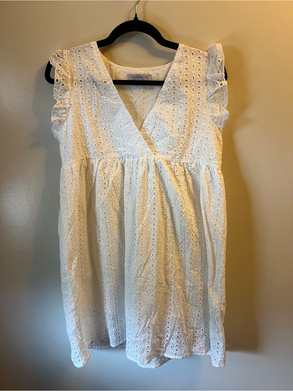 Miss Shop White Eyelet Mini Dress
